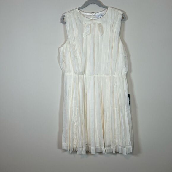 NWT ModCloth The Pleat-est Things Ivory Mini Dress 1X - Picture 6 of 12